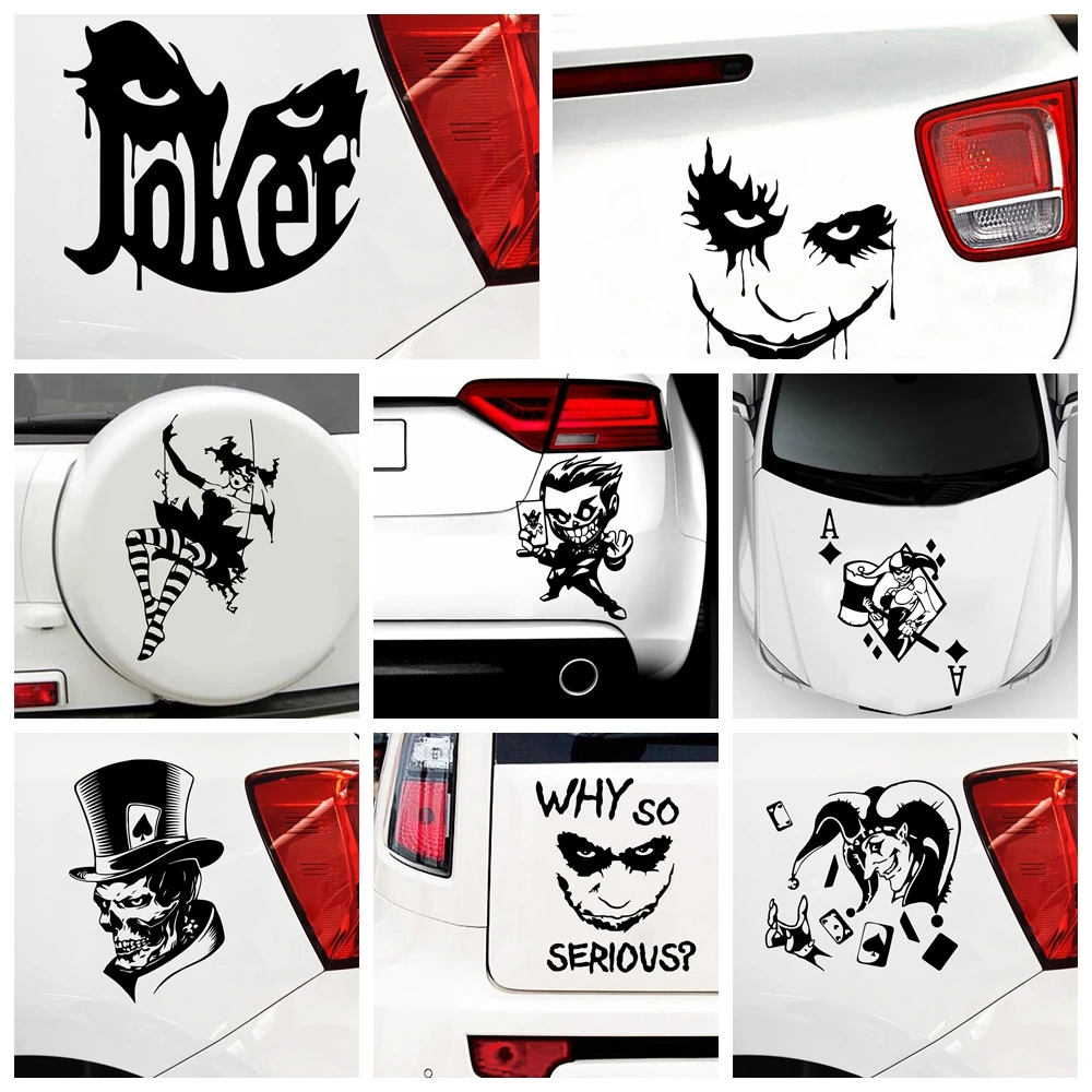 1pc Stickers Voiture Funny Decal Car Window Decoration Vinyl Motorcycle Accessories Styling Moto Body Cool Covers joker