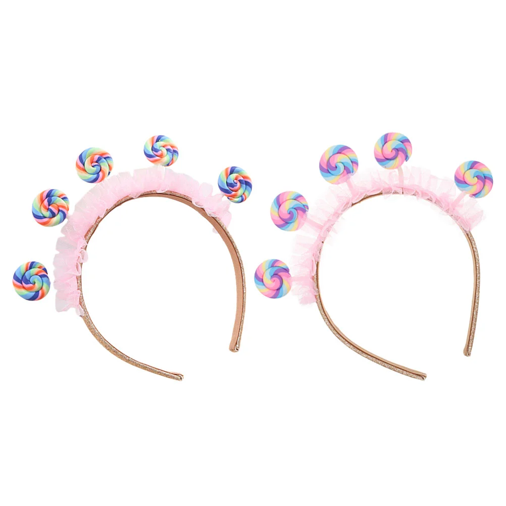 2 Pcs Candy Lollipop Headband Toddler Kids Headbands Plastic for Girls Headdress