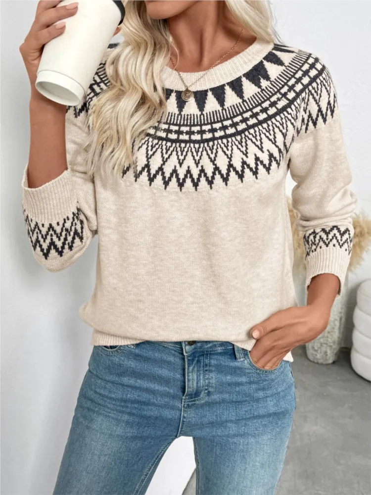 

Winter Clothes Woman Pulls Femmes All-match Loose Simple Style Sweater Comfortable Pullover Casual Commuting Keep Warm Trendy