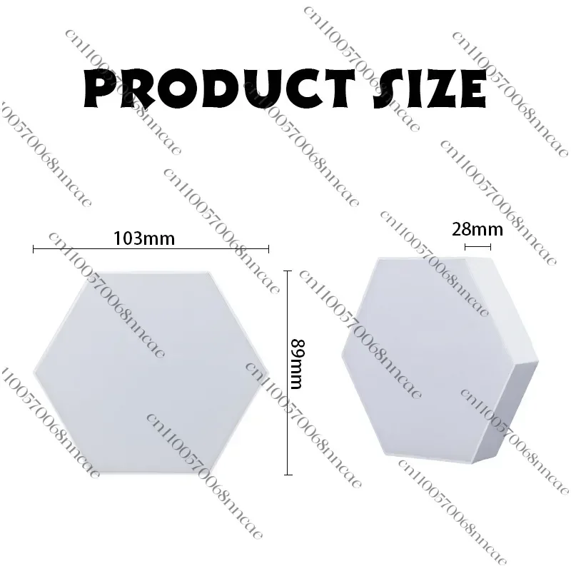 Modular LED Hexagon Wall Lamp, Creative Honeycomb Quantum Light Panels White ABS Magnetic DIY Atmosphere Wall Art with EU Plug view 3