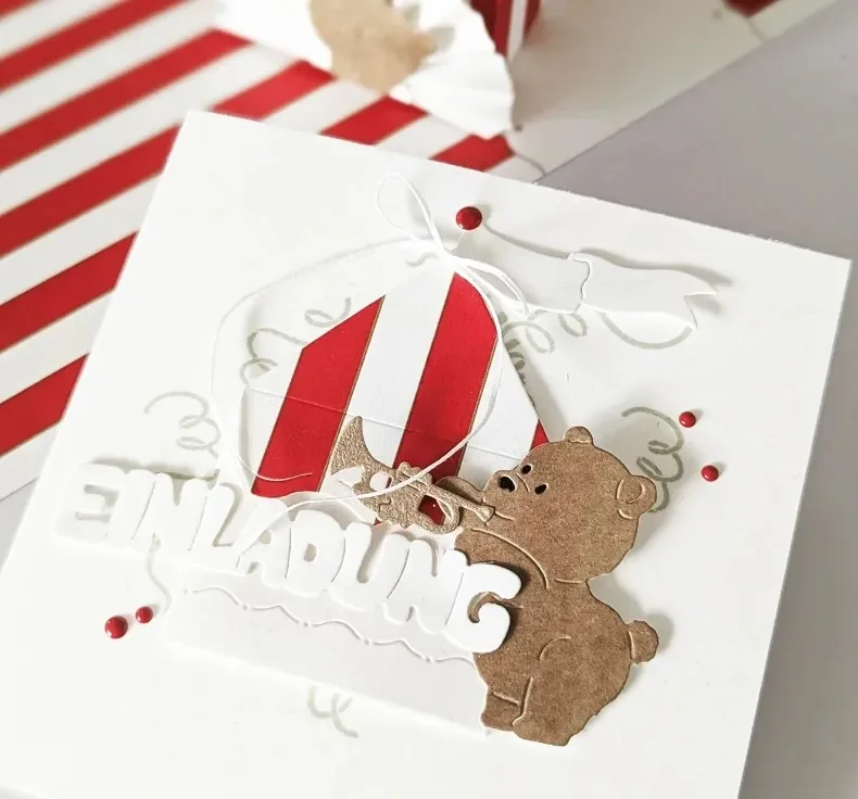 

Piggy Craft metal cutting dies cut die mold Bear number Scrapbook paper craft knife mold blade punch stencils dies