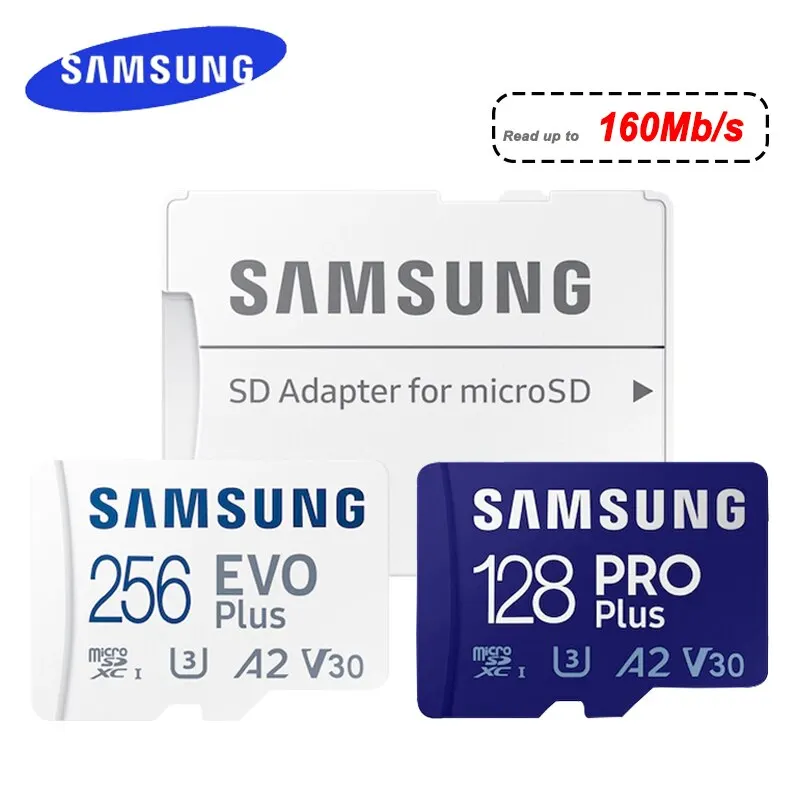 

SAMSUNG EVO Plus Micro SD Card 128 ГБ 64 ГБ 512 ГБ 256 ГБ Карта памяти SD U1 U3 4K Micro SD Pro Plus Flash Microsd TF Card для телефона