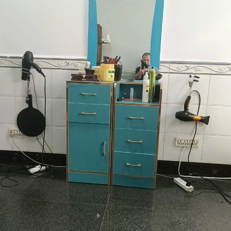 Barber Shop Special Tool Cabinet Nordic Salon Trolleys Beauty Salon Multifunctional Shelf Hairdressing Shop Floor Auxiliary Cart