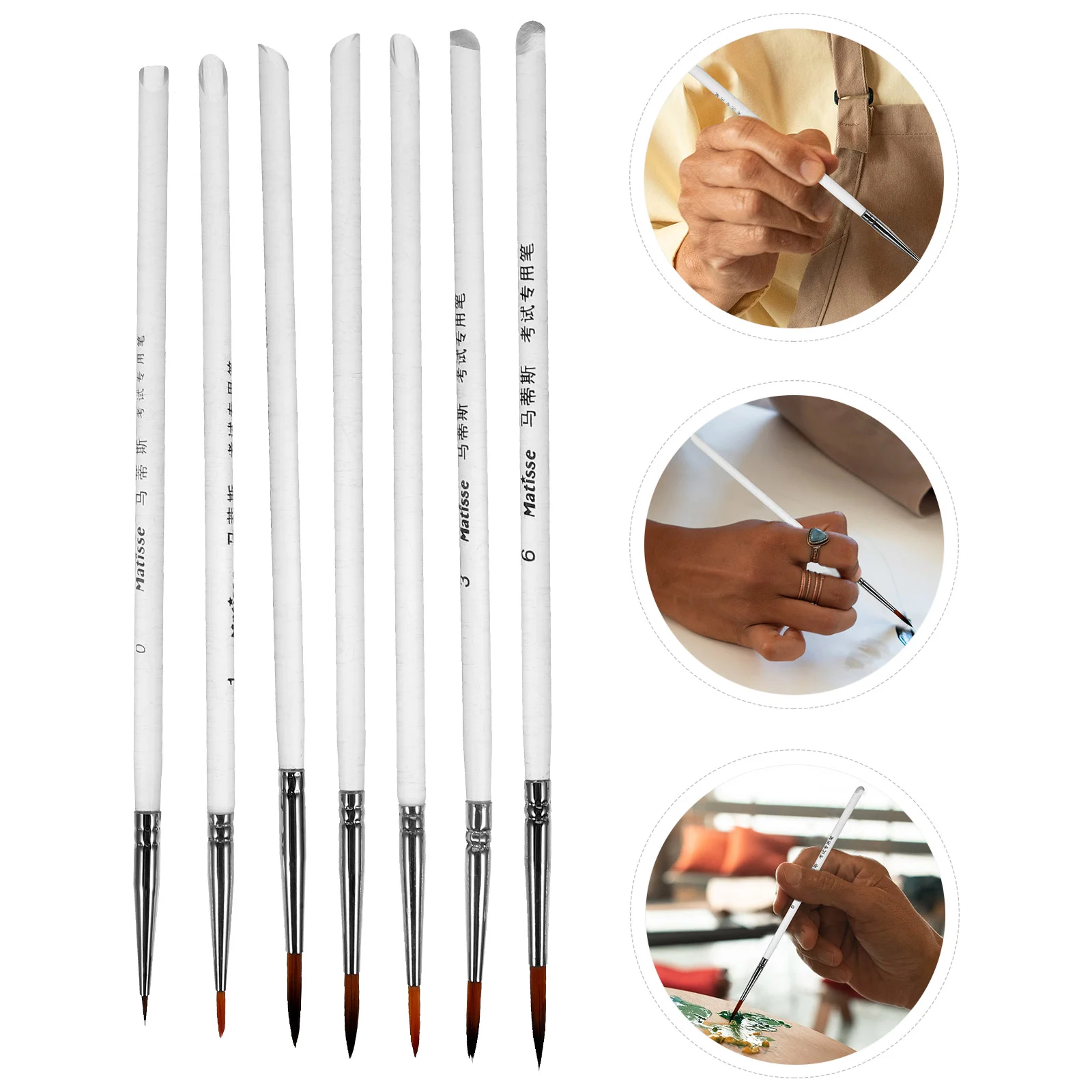 11 Pcs Painting Pen Set Tool Miniature Detail Brush Gouache Brushes Plastic