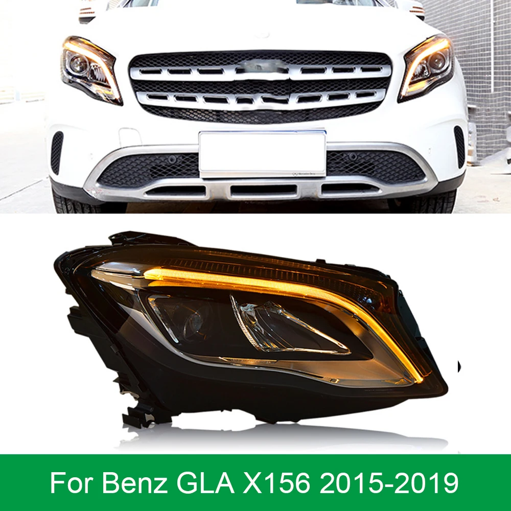 

Car Lights For GLA 2015-2019 X156 GLA180 GLA200 GLA250 GLA45 Auto Headlight Assembly Upgrade High Full LED With Blue Start