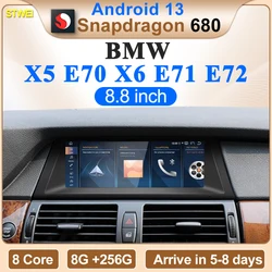 STWEIQualcomm Snapdragon680 6225 Android13 8.8inch For BMW E70 E71 X5 X6 Car Multimedia Players 2.4GHz CPU GPS Navi CarPlay AUTO