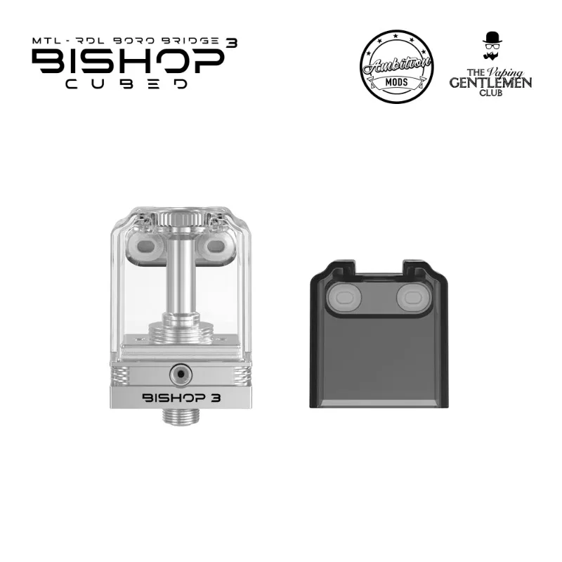 Ambition Mods Bishop 3 RBA MTL RDL Boro Bridge Bishop 3 Cubed E Cigarette Vape Tank Atomizer SS316 PCTG 510 Thread 5ml Tank replacement coil