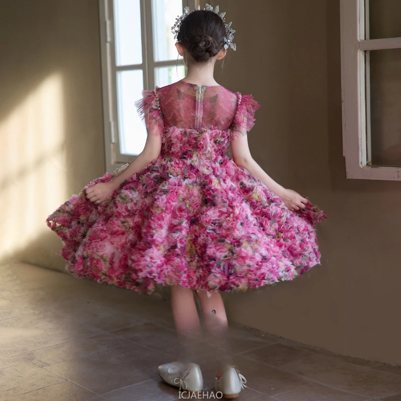 

Luxury Girls Princess Dress Outfit Birthday Party High End Pageant Gown Kids Piano Recital Performance Formal Occasion Elegant
