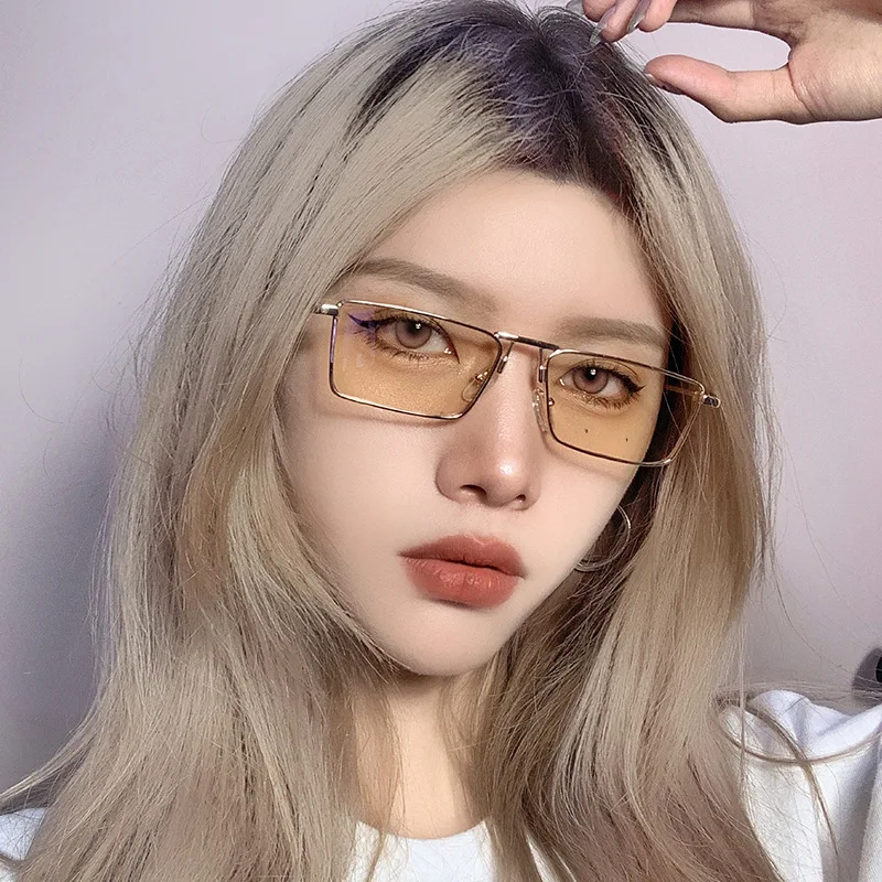

High Quality Rectangle Sunglasses Women Metal Frame Glasses Vintage Brand Square Sun Glasses for Men Shades Female Eyewear