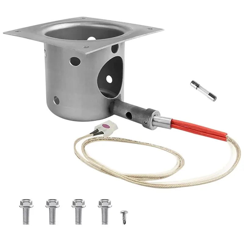 AB66-Enamel Burn Pot & US Standard Igniter Rod Complete Repair Kit Replacement Parts For Traeger Pellet BBQ Grill Accessories