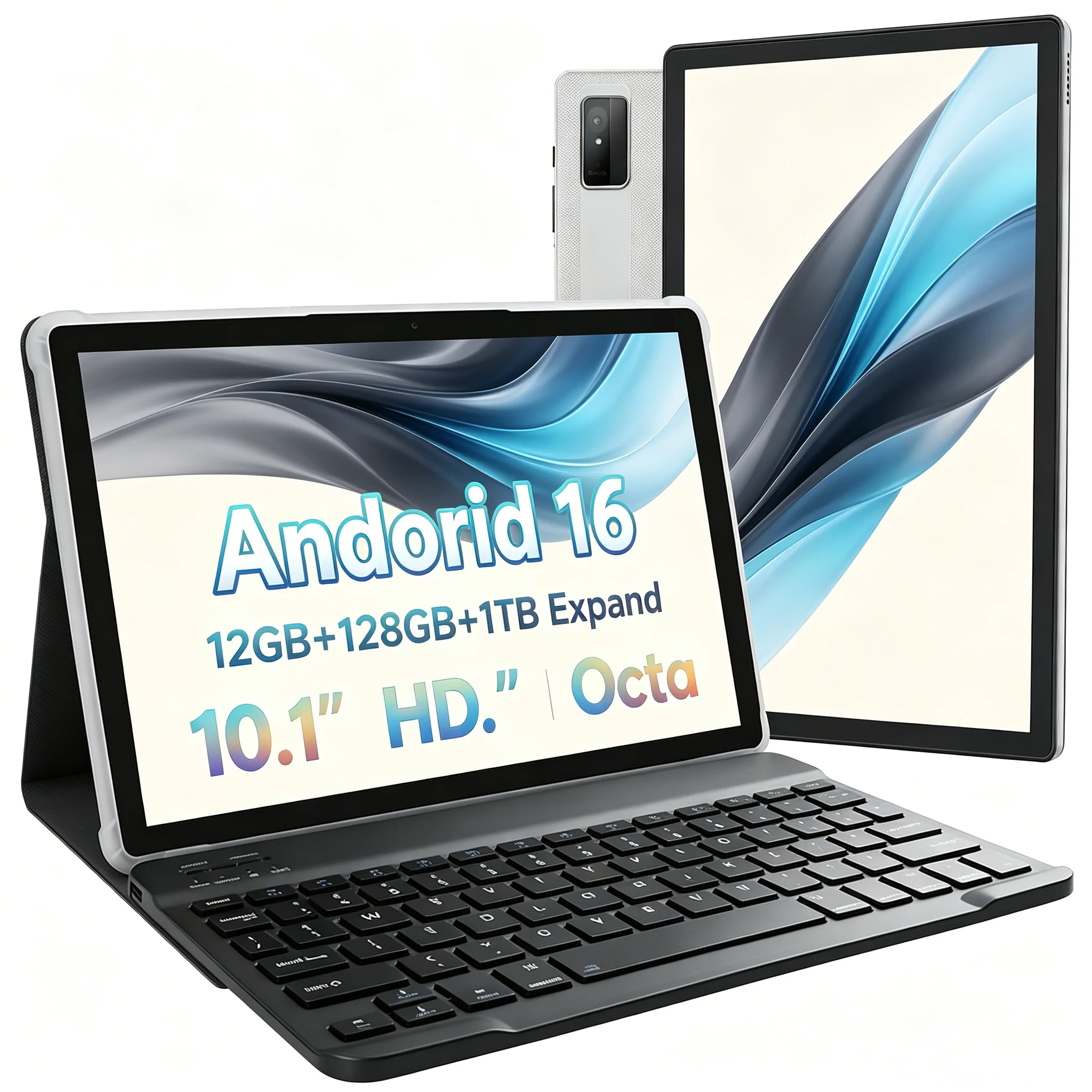 ANRY Android 16 10.1 Inch Tablet 12GB(4+8 Expand)+128GB 1280*800 IPS Display 5000mAh Battery Dual Band WiFi 6 New 2026 Tablet PC