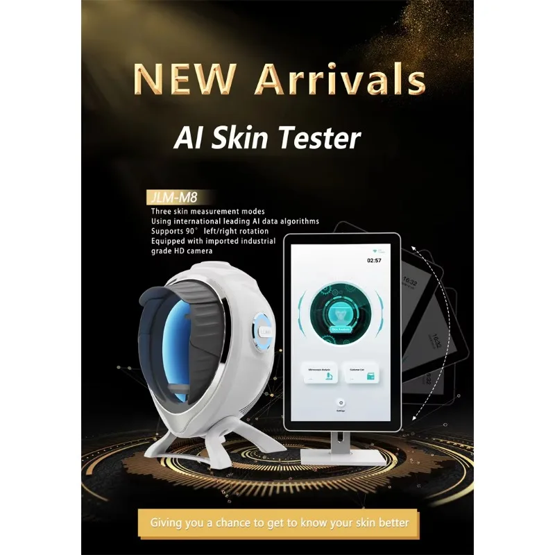 เครื่องวิเคราะห์ผิวหน้า AI แบบพกพา อุปกรณ์วิเคราะห์สภาพผิว เครื่องสแกนใบหน้า รองรับหลายภาษา