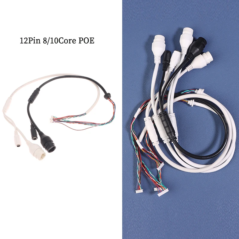 12-контактный 8/10-ядерный сетевой порт POE, гнездовой соединительный кабель постоянного тока для IP-кабеля для мониторинга купольной камеры, IP-кабель