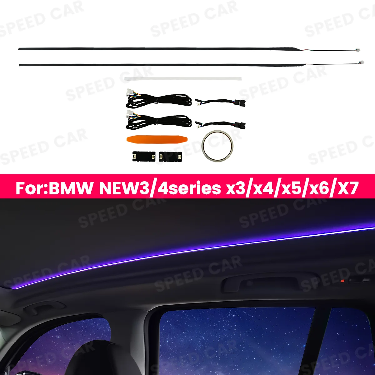 

11 Colour LED Skylight For BMW 3/4/5/6/7 Series G20 G30 G01 G05 X3 X4 X5 X6 X7 6GT Sunroof Decorative Light Modification