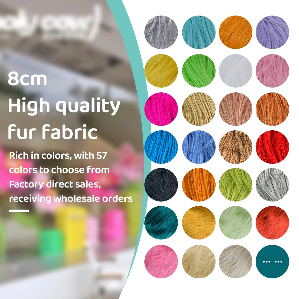 Faux Fur Fabric 46 Colors 160x50cm 8cm Soft Long Plush Handmade Doll/clothing Shaggy Fabric