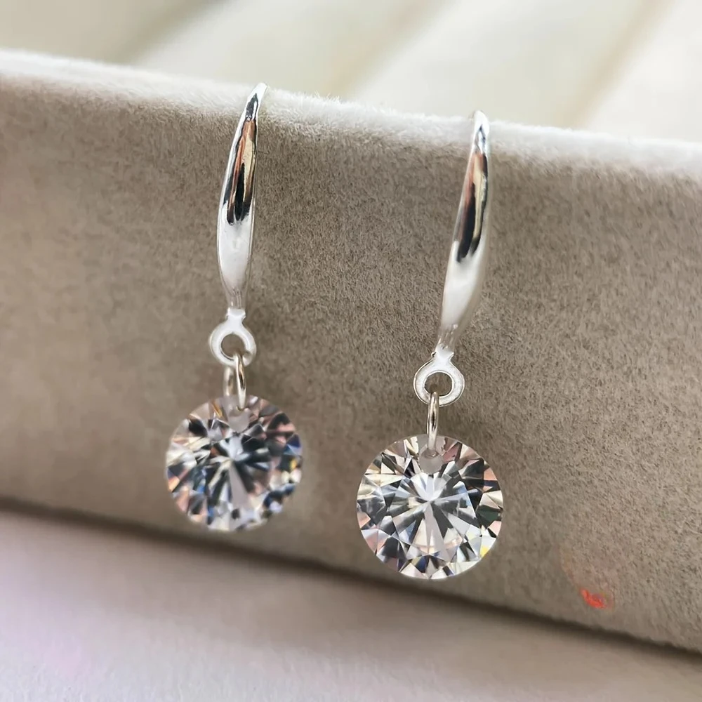 

1 pair of cubic zirconia earrings with low allergy, suitable for daily wear and holiday gifts