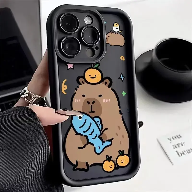 Bonita funda de teléfono Capybara Porpoise para Iphone 15 Promax, carcasa suave para IPhone 14, 13, 12, 11 Pro max, Xs, xr, 6, 7, 8 PLus