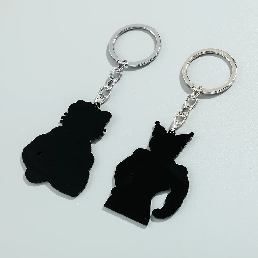 Funny Hello Kitty Kuromi Muscular Man Pendant Keychain for Women Men Backpack Keys Holder Accessories Birthday Graduation Gifts