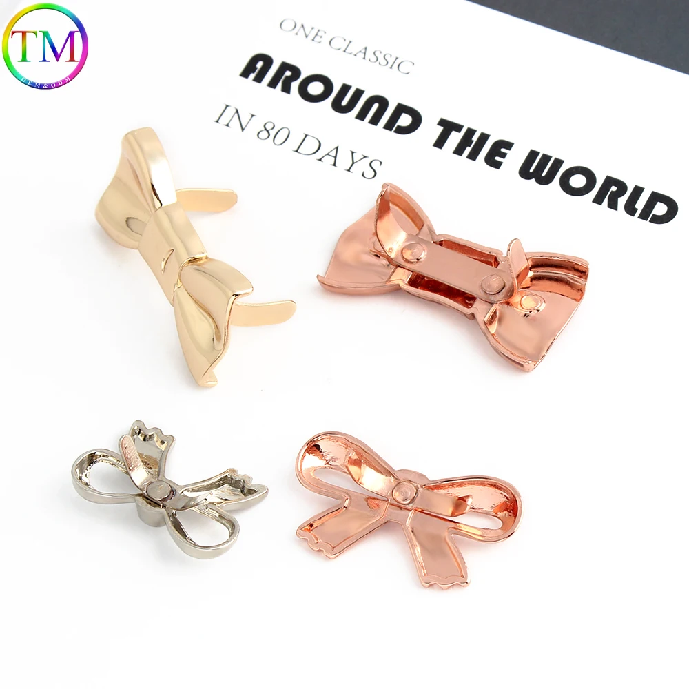 20-120PCS 45/37/30mm Alloy Plating DIY Handmade Accessory Decorative Buckle Butterfly Knot Adorn for Bag Garments Shoes Fittings
