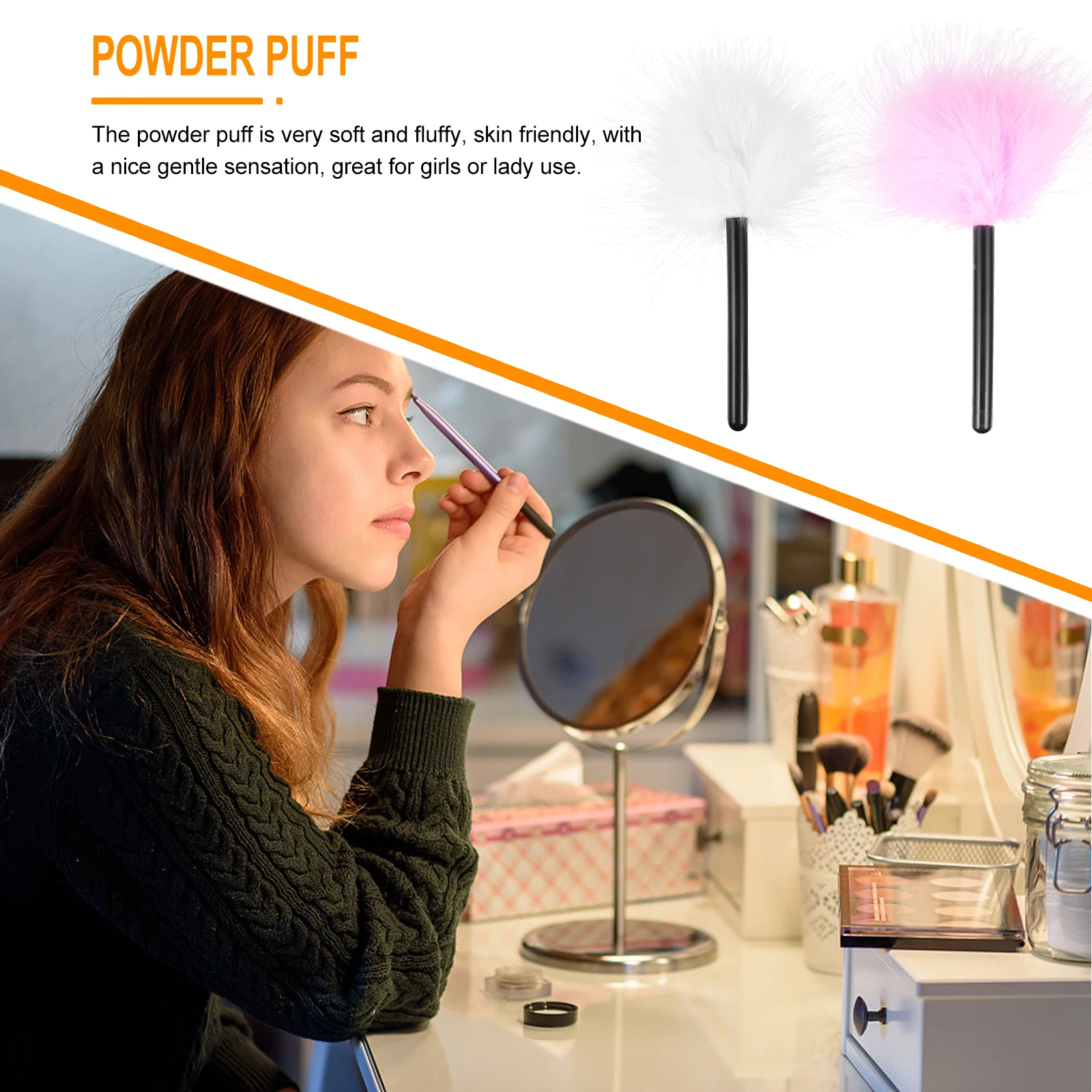 

2pcs Makeup Puff Reusable Loose Powder Face Body Tool Pink White Mini Bath Flash Powder Compact