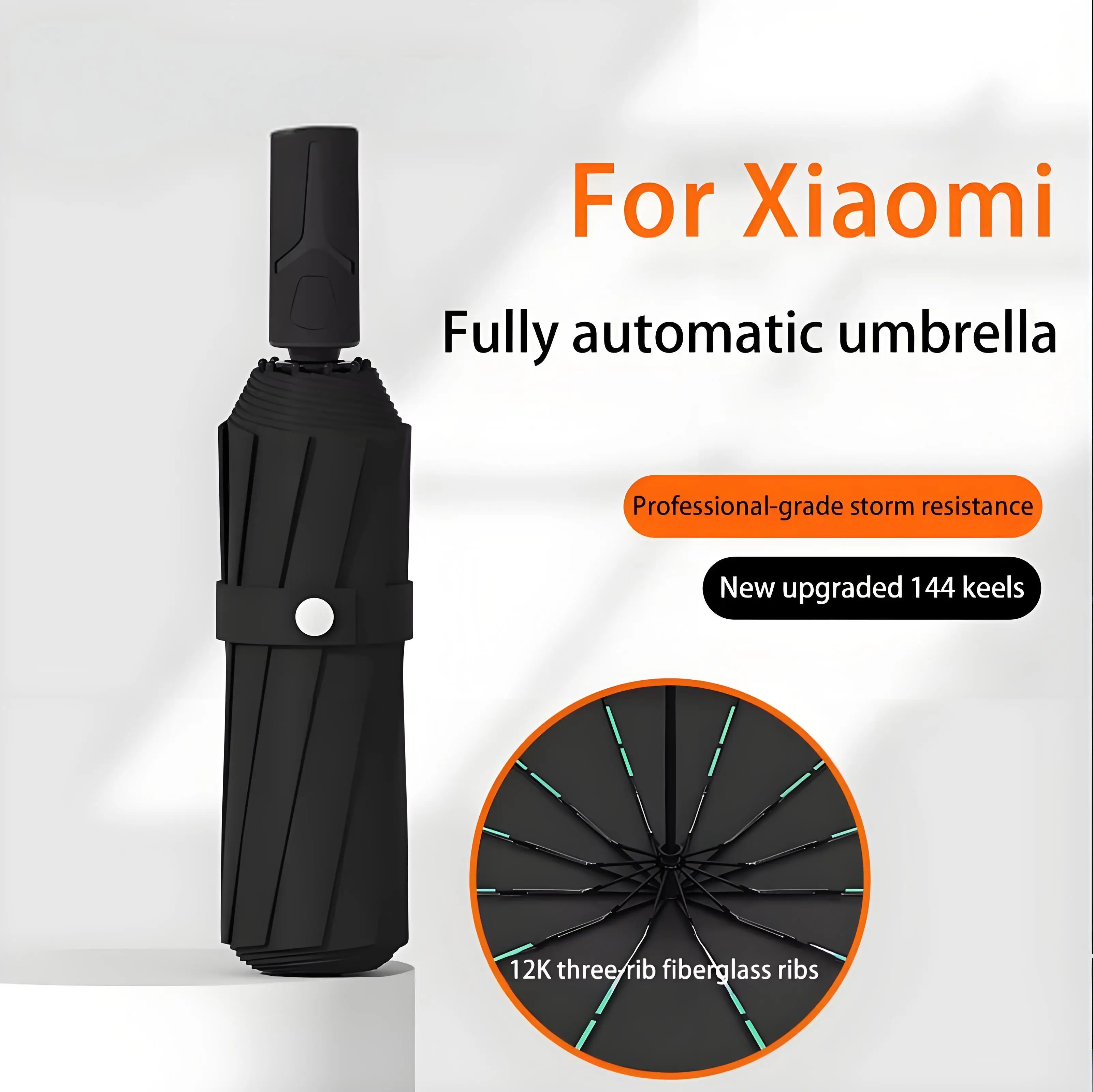 

Новый большой зонт с автоматическим открытием и закрытием, 144 кости, ветрозащитный, для путешествий, складной, компактный, защита от солнца и дождя, защита от ультрафиолета для пляжных путешествий