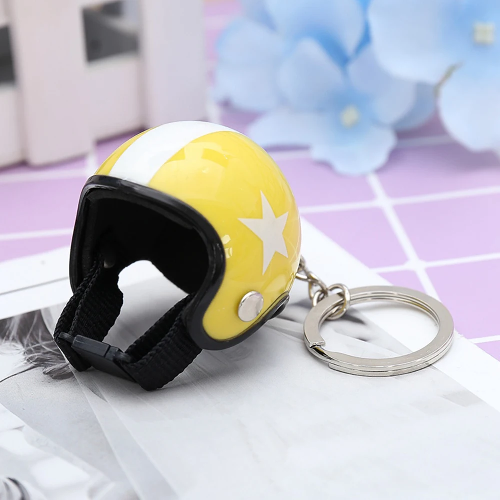 1PCS Motorcycle Helmets Keychain Women Men Cute Safety Helmet Car Key Chain Car Decoration Pendant Classic Key Ring Trim