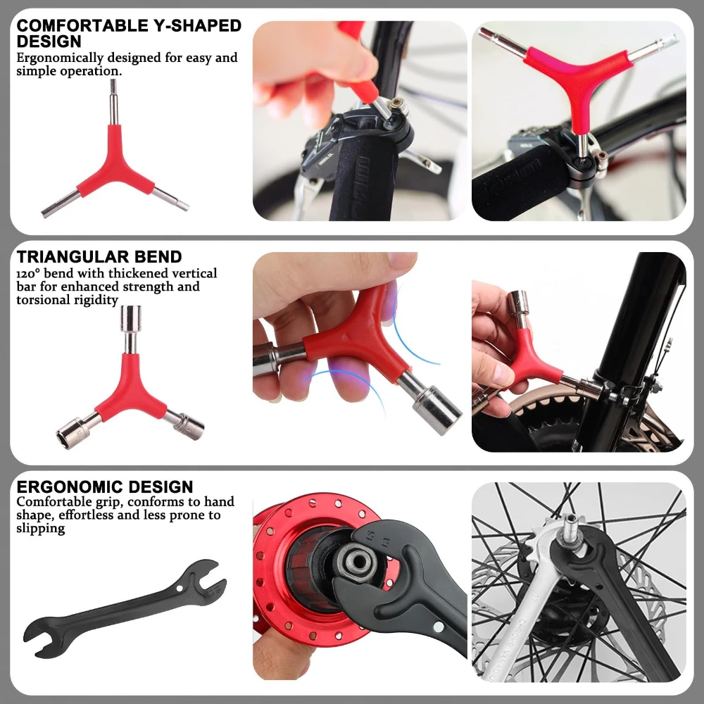 Bike Repair Tool with Chain Riveter Tire Levers Crank Puller Freewheel Remover Link PliersBottom bracket Freewheel Removal Tool image 3
