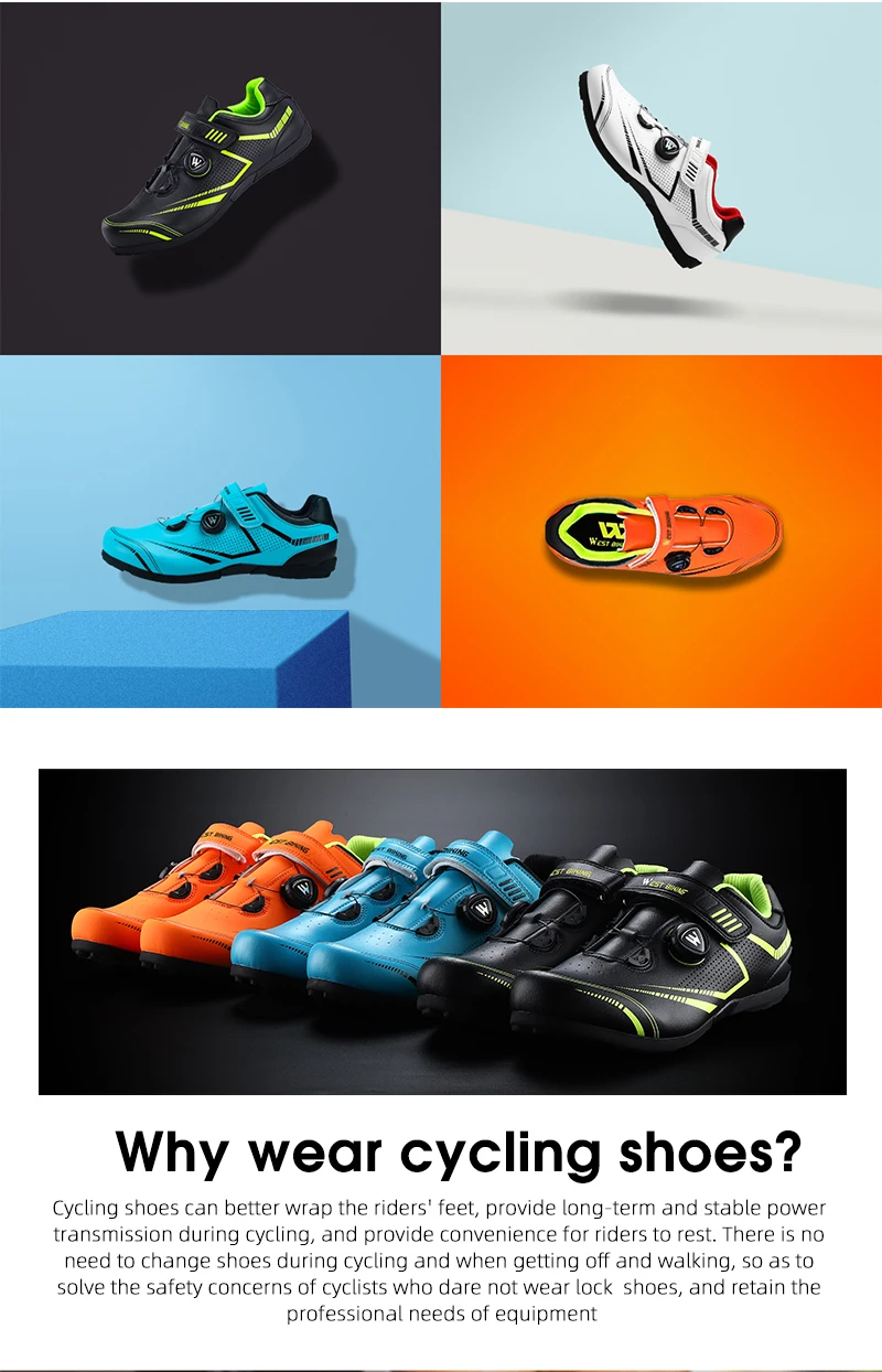 WEST BIKING Fahrradschuhe für Herren und Damen, mit Schnellwechselmechanismus, ohne Schnellspanner, für Rennräder, atmungsaktive Turnschuhe, Outdoor-Sportschuhe. – Detail 3