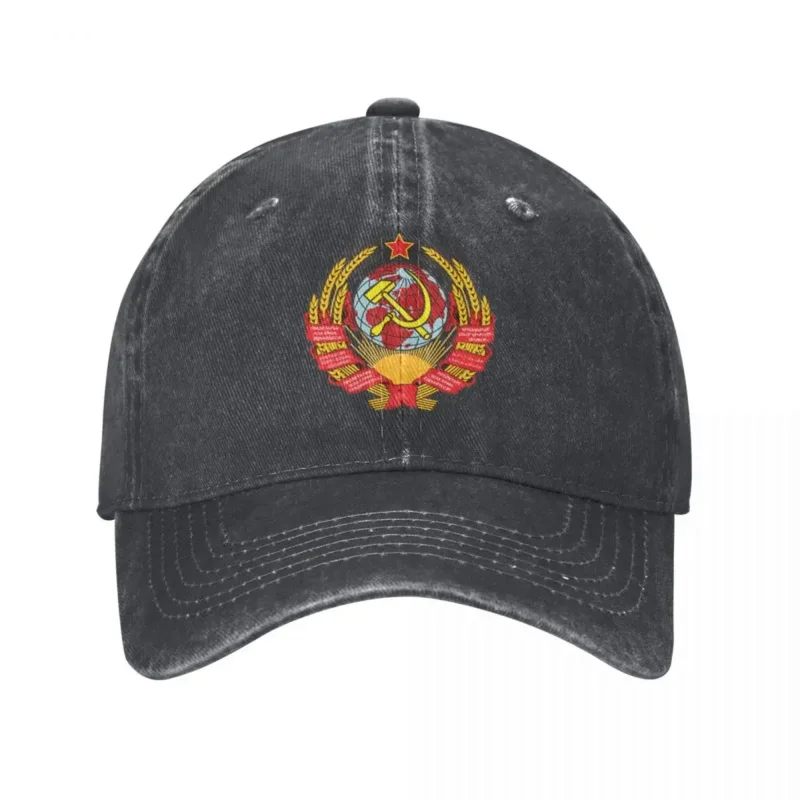 

Y2K Vintage Water Washing CCCP Soviet State Crest Baseball Homme Spring Autumn Snapback Sun Russia Army Military Cap Hats