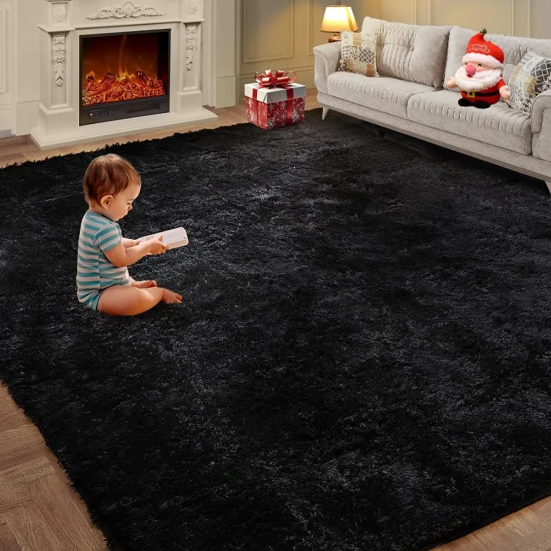 

8x10 Feet Shag Area Rugs, Large Shag Fluffy Bedroom Carpet, Soft Rugs for Nursery