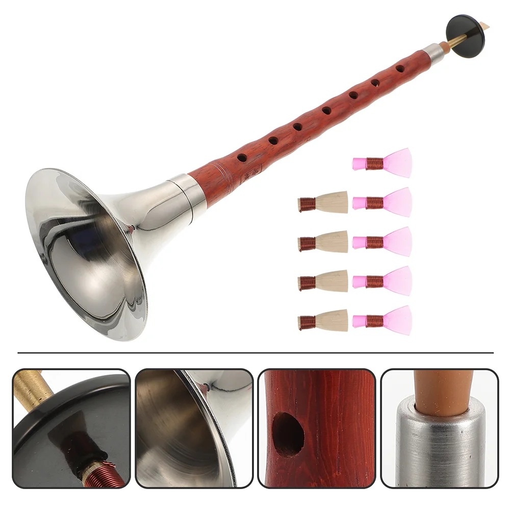 

D Adjustment Suona Horn Rosewood Musical Instrument Instruments Advanced Beginners Use Red Pear Metal Rosewood-made