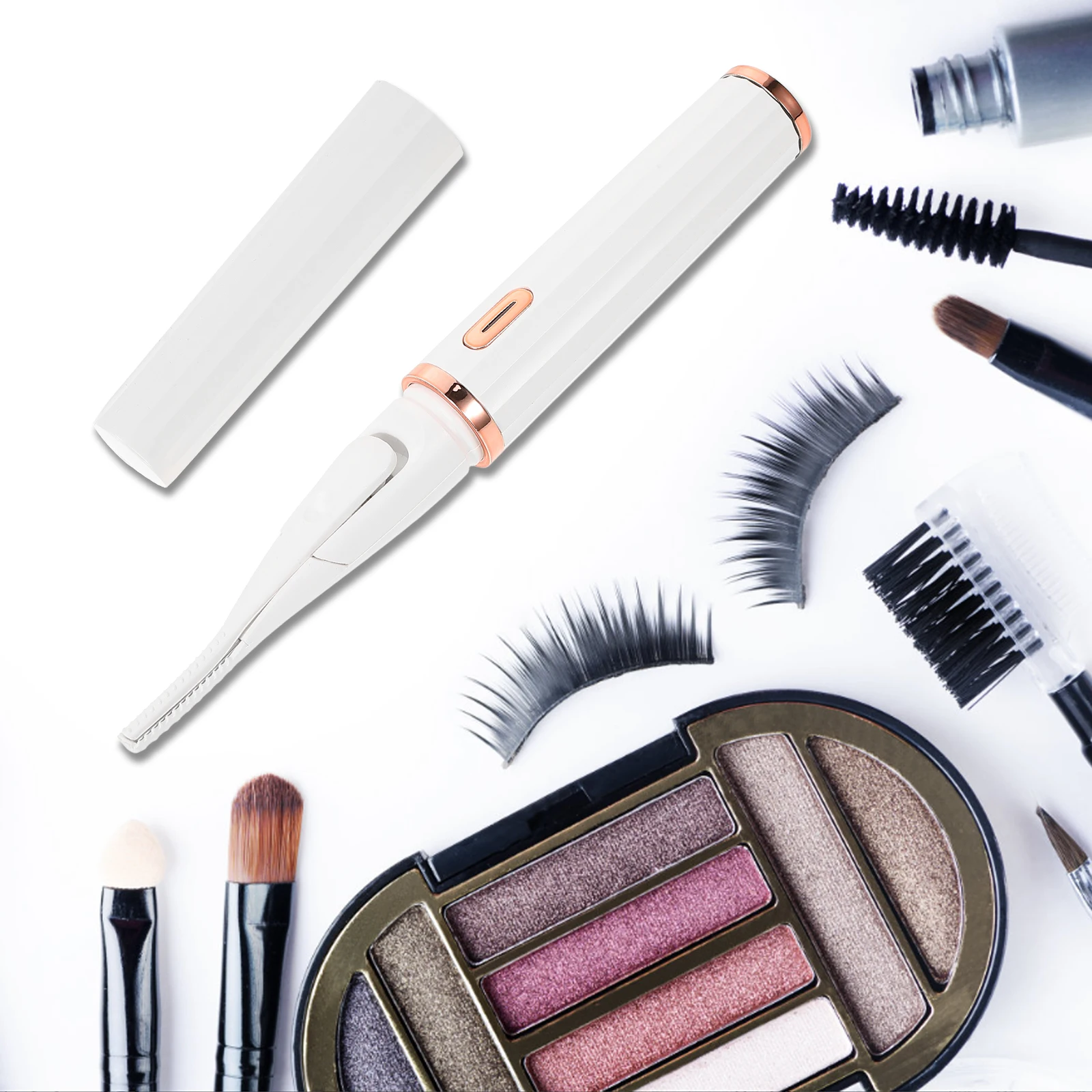 

Электрические щипцы для завивки ресниц с подогревом, белые, быстрый предварительный нагрев, долговечные карманные щипцы для завивки ресниц из нержавеющей стали, косметический инструмент для макияжа