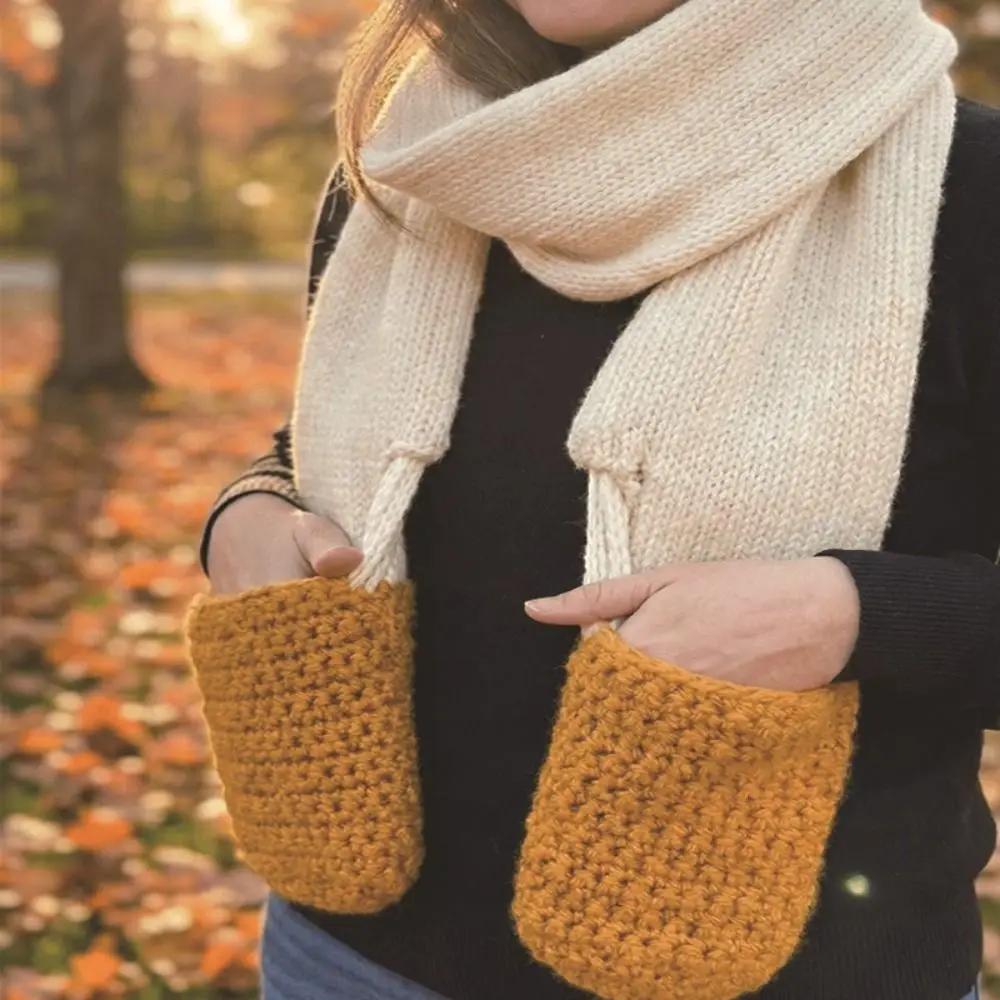 暖かいモッツァレラスティックスカーフ-かわいい防風チーズスティックスカーフ-ハンドポケット付き-快適な保温ネックウォーマー-チーズ愛好家向け