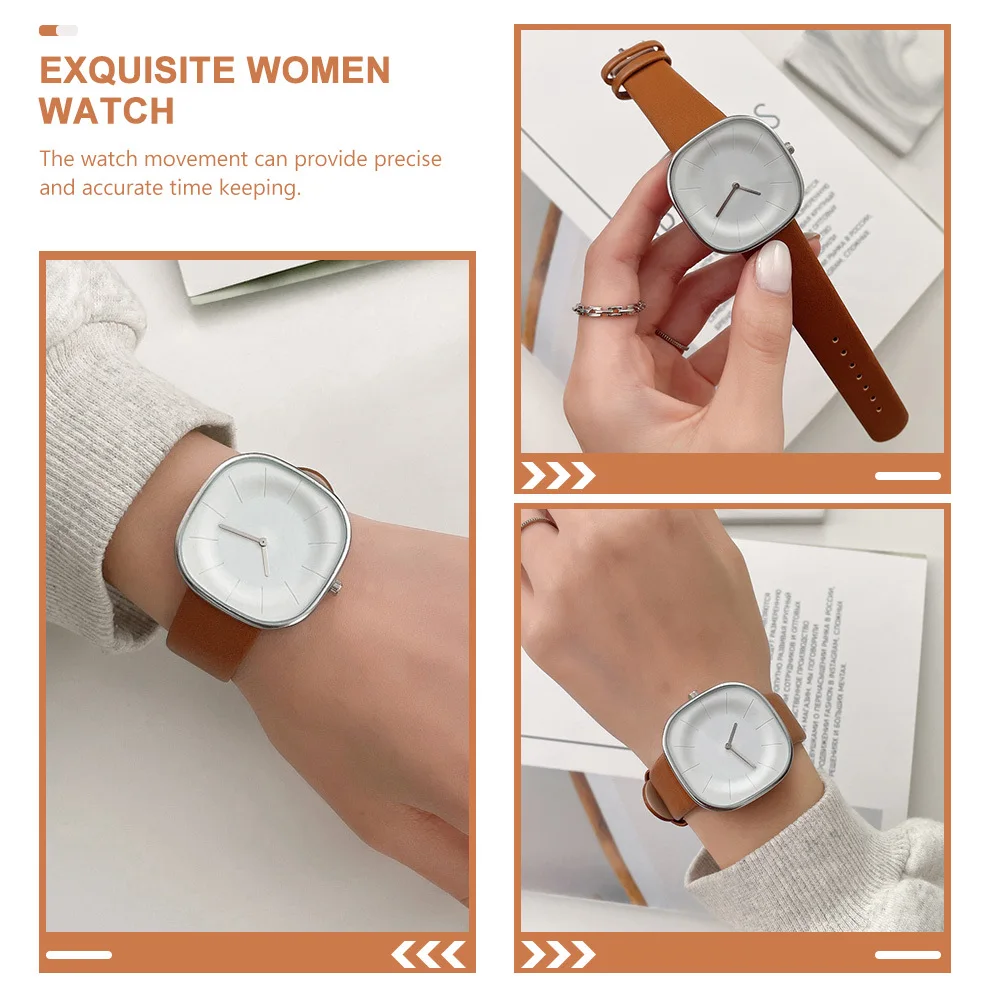 

Элегантные женские часы, простой стиль, белый циферблат, легкий ремешок, практичный модный подарок, наручные часы