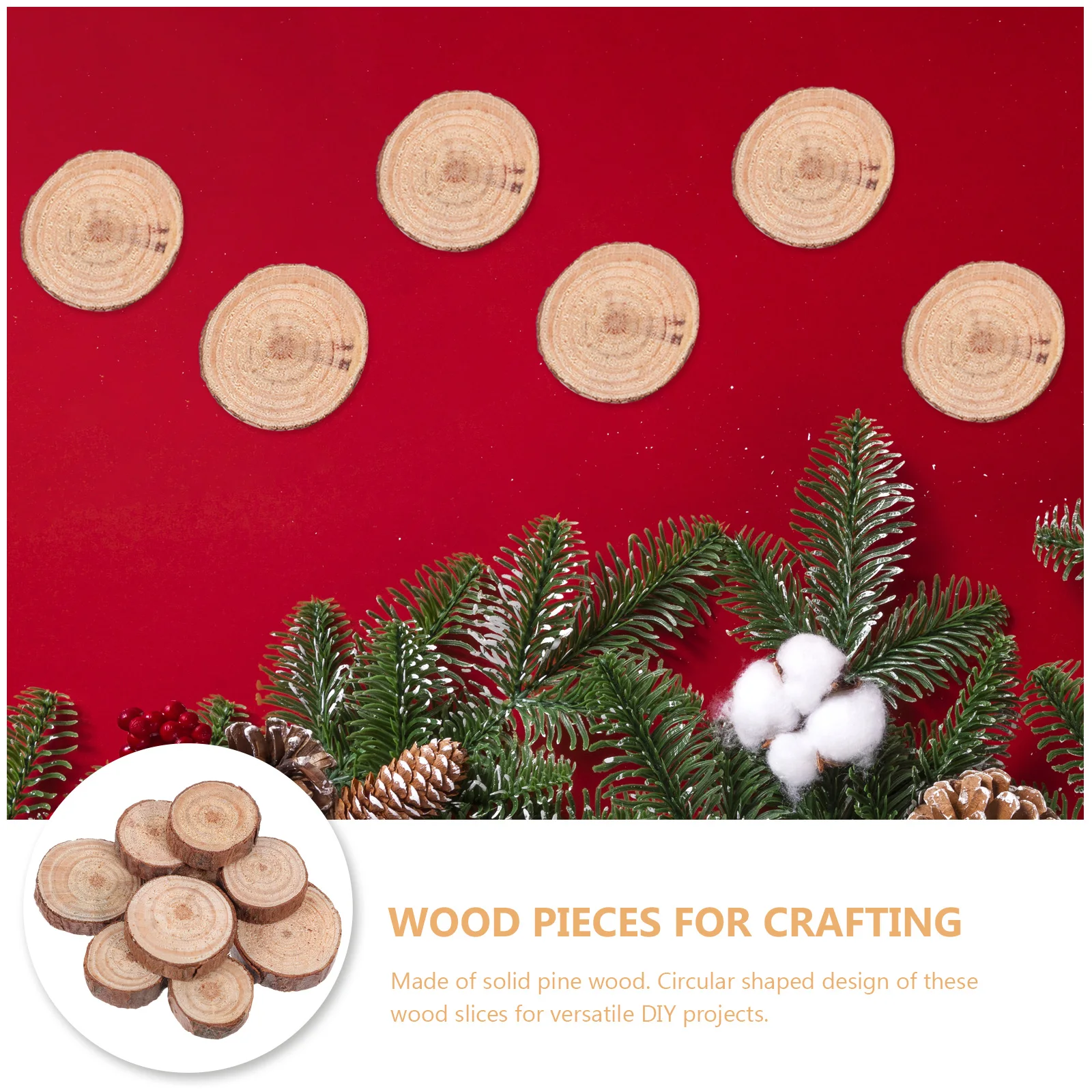 

120 Pcs Log Piece Drawing Board Small Wood Circles Unfinished Round Slices Crafts Pine Supplies