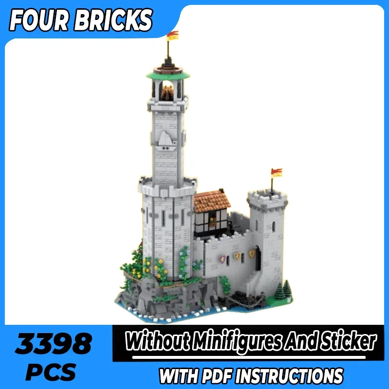 Modelo Medieval Moc, bloques de construcción, faro, Castillo de guerrero León, tecnología, bloque Modular, regalo, juguete de Navidad, conjunto DIY de montaje