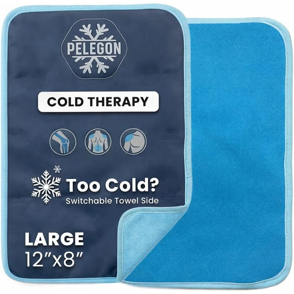 

Large Reusable Gel Ice Packs 8x12 for Knee Back Shoulder Hip Neck Cold Therapy Flexible Leakproof Soft Fabric 2 Pack