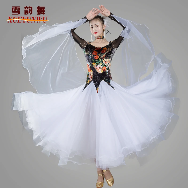 2025 신형 모던댄스 드레스 빅 스윙 경연대회 드레스 왈츠 공연 의상 국가 표준 무용복