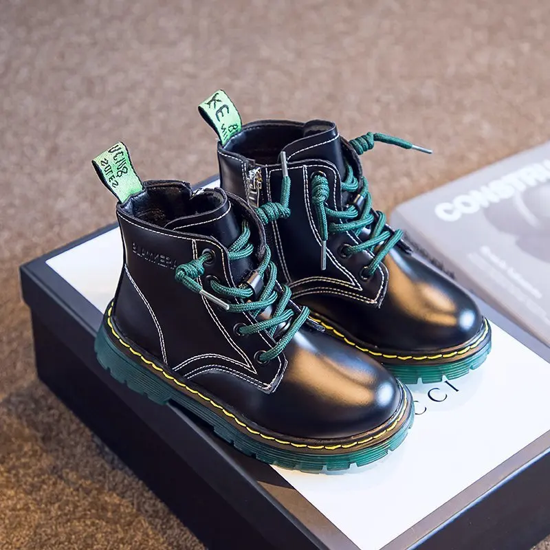 

Зимние ботинки для мальчиков и девочек, детские зимние ботинки в британском стиле с мягкой подошвой, детские короткие ботинки, теплые студенческие ботинки для малышей, 2024