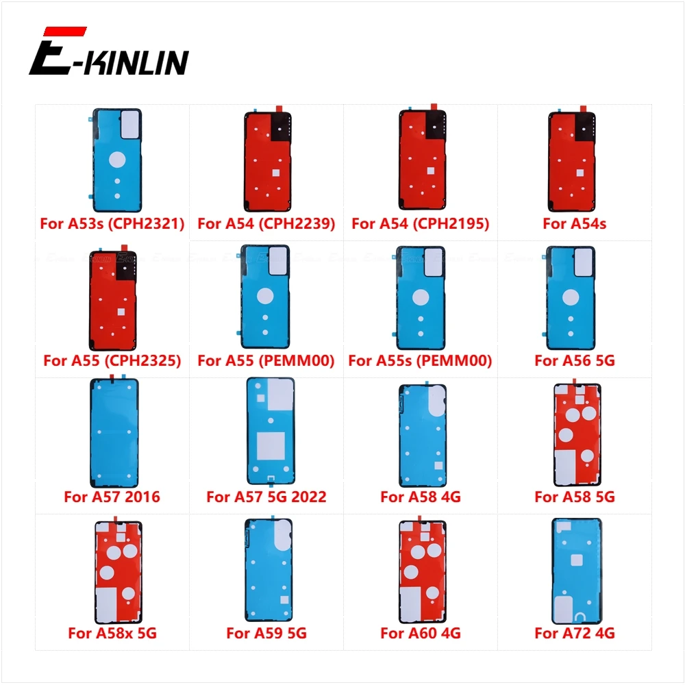 

Клей для задней крышки, водостойкая клейкая наклейка, детали для OPPO A53s A54 A54s A55 A55s A56 A57 A58 A58x A59 A60 A72