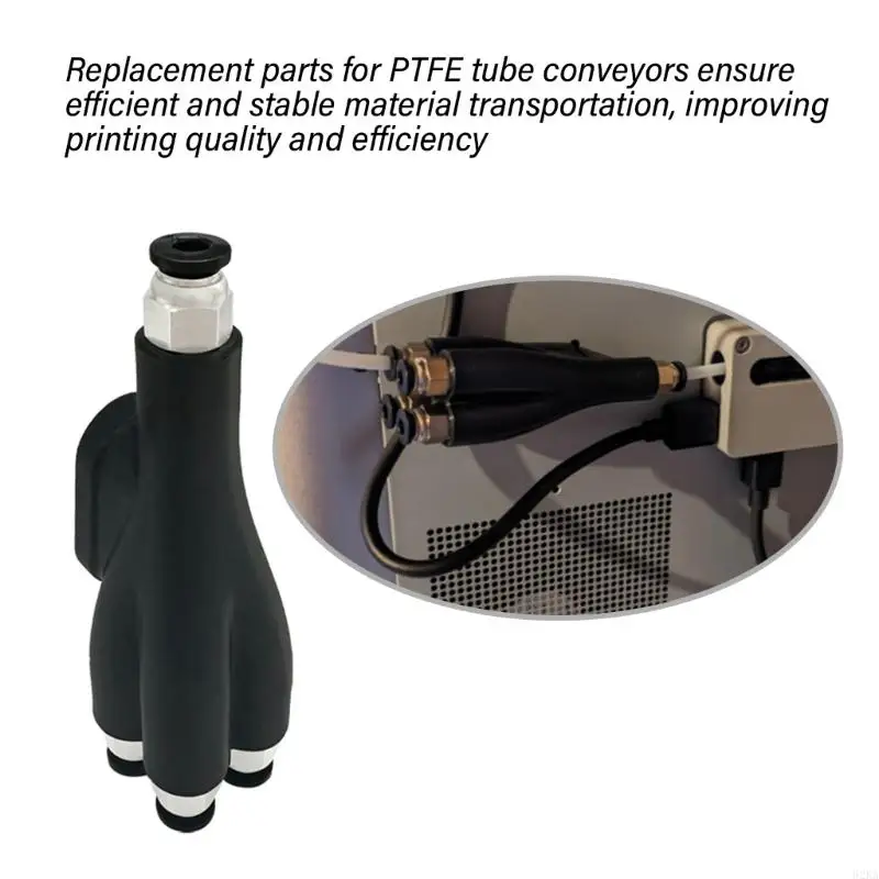 62KA para impresora 3D X1C P1S P1P, adaptador 4 en 1 PTFE, puerto expansión tubería, conexión pieza impresora 3D,