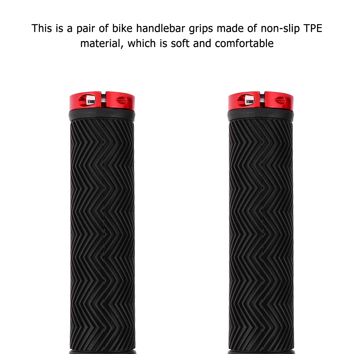 

Rubber Bike Grips Handlebar Covers Non Slip Durable Wave Design Comfortable Ergonomic Mountain Bike Accessories Red Color