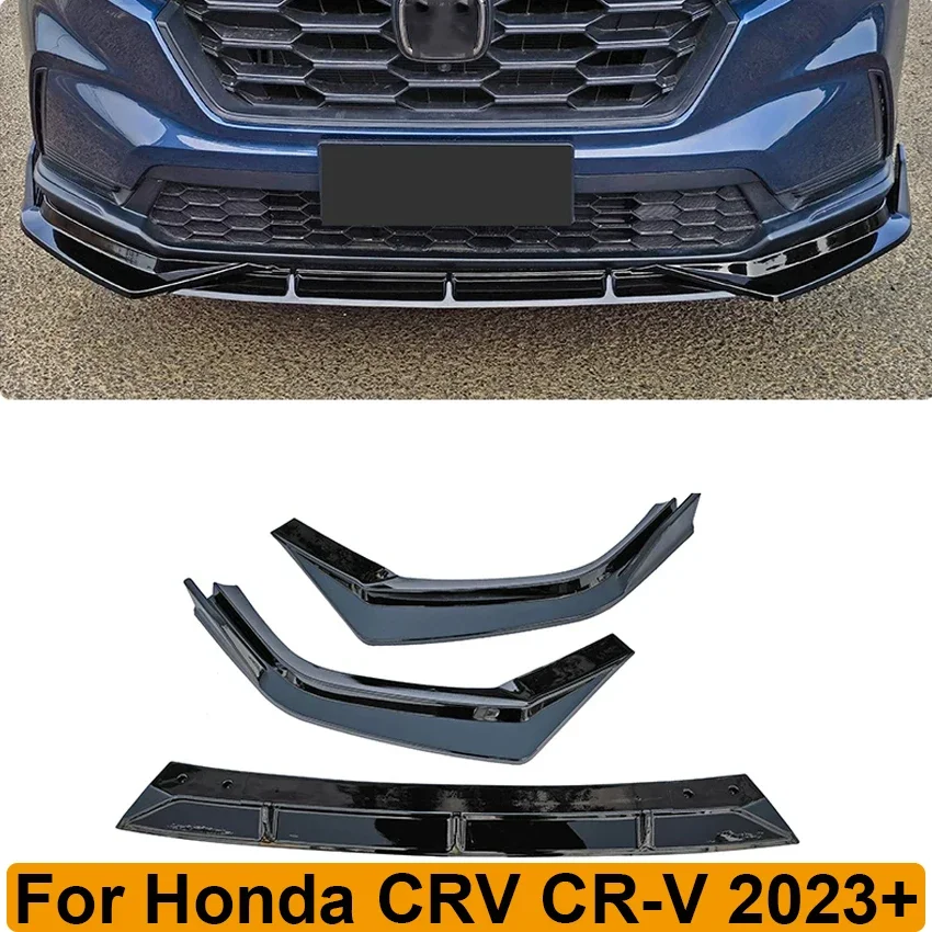 For Honda CRV CR-V 2023+ Front Bumper Lip Spoiler Splitter Diffuser Cover Trim Guards Body Kit Protection Car Accessories