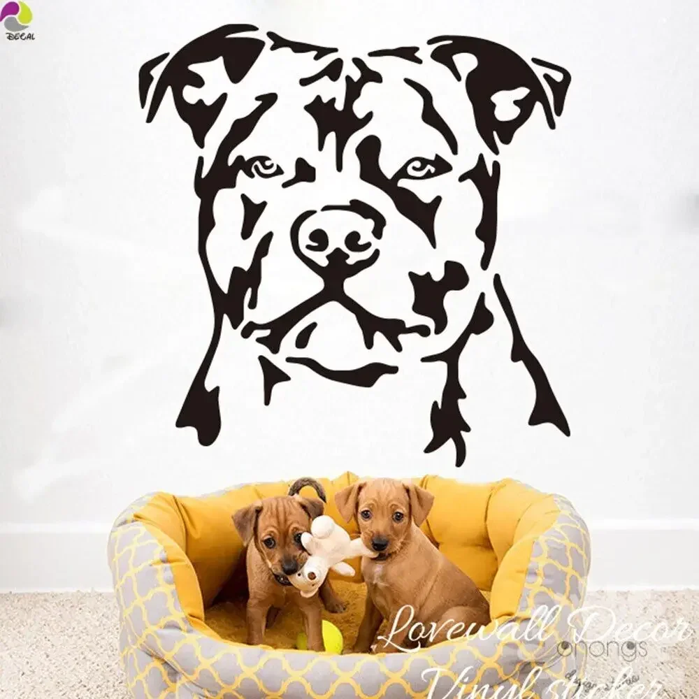 Autocollant mural chien Staffordshire Bull Terrier, pour chambre de bébé, chambre d'enfant, canapé, dessin animé, chien, animal, chambre à coucher, salon, vinyle