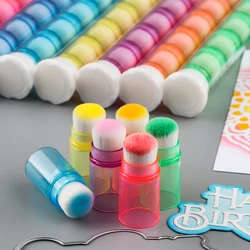 8pcs Soft Mini Stackable Blender Brushes1pc Storage Tube Set for DIY Scrapbooking Stamping Craft Paper Album Decoration 2024