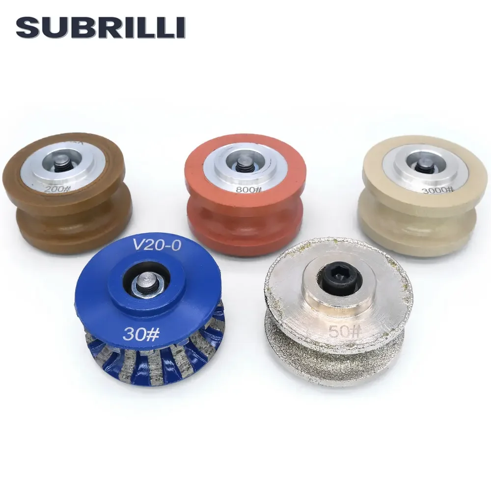 SUBRILLI V20 V30 Punta per fresa diamantata Bullnose completa M10 Taglio portatile Pietra Granito Marmo Bordo Rettifica Ruota abrasiva