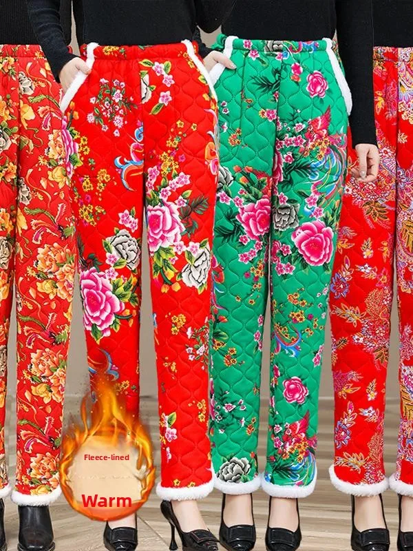

Утепленные брюки-клеш на флисовой подкладке для женщин среднего и старшего возраста, зимние теплые длинные хлопковые брюки с модным рваным краем