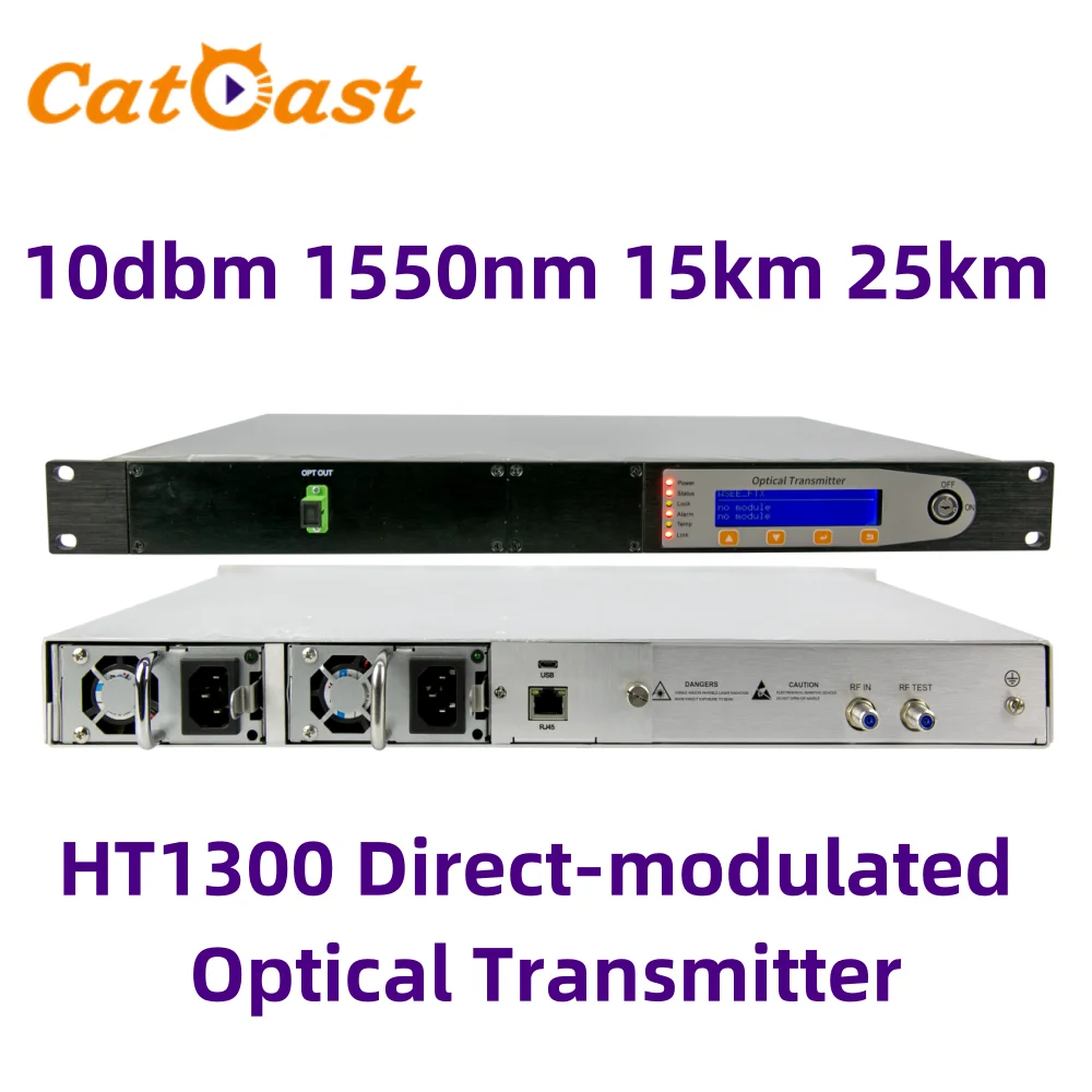 CATV Direct-modulated Optical Transmitter 10dbm 1550nm 15km 25km SC/APC RF Connector