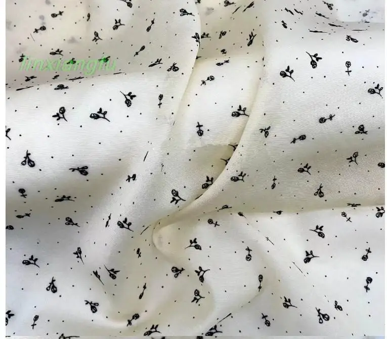 Ultra-thin beige low-gloss silk woven gold flocking fabric, flower jacquard silk cotton fabric, shirt dress Chinese clothing.