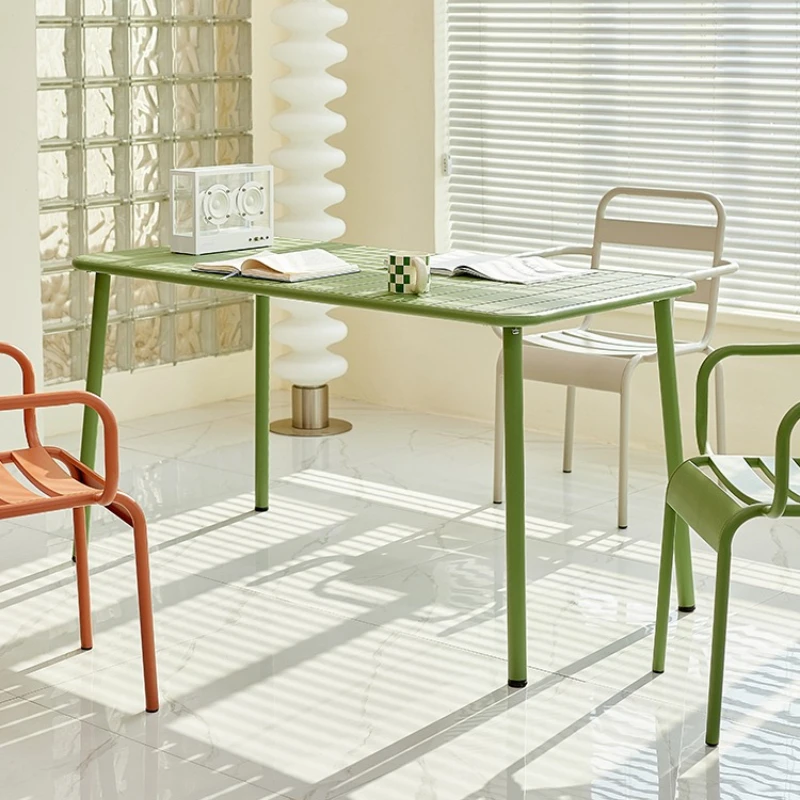 

Designer outdoor wrought iron table balcony courtyard terrace waterproof rectangular table household dining table